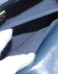 Pre-Loved Matelassé Mini Flap Crossbody Bag Quilted Leather Mini with Aged Gold Hardware, Navy