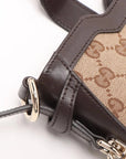 Pre-Loved Jackie Crossbody Bag Monogram Coated Canvas Mini with Gold Hardware, Beige Brown