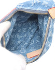 Pre-Loved Mini Pleaty Pochette Monogram Denim Mini with Gold Hardware, Blue