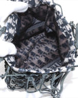Pre-Loved Oblique Net Tote Tote Oblique Coated Canvas with Gold Hardware, Navy Blue and Beige
