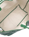 Pre-Loved Saint Louis Tote Goyardine Chevron Canvas Coated GM with Silver Hardware, Green
