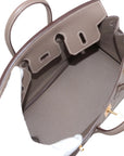 Pre-Loved Birkin Handbag Leather 25 with Gold Hardware, Etoupe