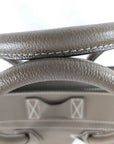 Pre-Loved Luggage Tote Leather Mini with Silver Hardware, Taupe