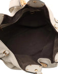 Pre-Loved Mahina XL Shoulder Bag Monogram Leather XL with Gold Hardware, Off-White