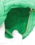 Pre-Loved Jodie Handbag Intrecciato Leather Mini with Gold Hardware, Green