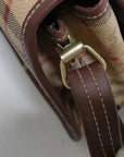 Pre-Loved Saddle Crossbody Crossbody Bag Haymarket Check Coated Canvas Small with Gold Hardware, Beige
