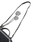 Pre-Loved CC Filigree Vanity Case Shoulder Bag Quilted Leather Medium with Silver Hardware, Black