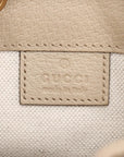 Pre-Loved Ophidia Bucket Bag GG Supreme Coated Canvas Mini with Gold Hardware, Beige / White