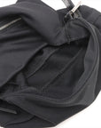 Pre-Loved Mamma Baguette Shoulder Bag Plain Canvas with Silver Hardware, Black