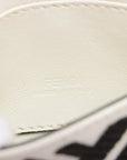 Pre-Loved Baguette Crossbody Bag Monogram Canvas Nano with Silver Hardware, White and Black