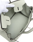 Pre-Loved Birkin Handbag Leather 30 with Palladium Hardware, Vert Fizz