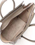 Pre-Loved Luggage Tote Leather Micro with Silver Hardware, Taupe