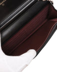 Pre-Loved Wallet on Chain Crossbody Bag Quilted Leather with Silver Hardware, Black