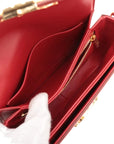 Pre-Loved Triomphe Shoulder Bag Leather Teen with Gold Hardware, Red