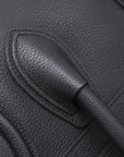 Pre-Loved Luggage Tote Leather Mini with Silver Hardware, Black