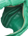 Pre-Loved Jodie Handbag Intrecciato Leather Mini with Gold Hardware, Green