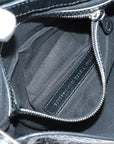 Pre-Loved Le Cagole Crossbody Bag Leather Mini with Silver Hardware, Black