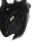 Pre-Loved Mamma Baguette Shoulder Bag Fur with Silver Hardware, Black