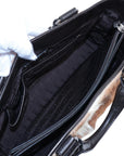 Pre-Loved Boogie Handbag Pony Hair with Silver Hardware, Brown and White