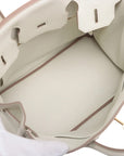 Pre-Loved Birkin Handbag Leather 30 with Gold Hardware, White