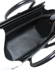Pre-Loved Luggage Tote Leather Micro with Gold Hardware, Black and Grey