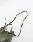 Pre-Loved Balloon Bucket Bag Leather Mini with Gold Hardware, Sage Green
