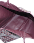 Pre-Loved Anjou Tote Goyardine Chevron Coated Canvas PM with Silver Hardware, Burgundy