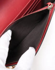 Pre-Loved Queen Margaret Wallet on Chain Crossbody Bag Leather Mini with Aged Gold Hardware, White, Red, and Navy Blue