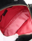 Pre-Loved GG Marmont Backpack Quilted Velvet Mini with Aged Gold Hardware, Black