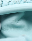 Pre-Loved The Pouch Crossbody Bag Intrecciato Leather Mini with Silver Hardware, Light Blue