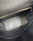 Pre-Loved Kelly Handbag Black Leather with Gold Hardware 28, Black