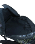 Pre-Loved Explorer Graffiti Backpack Graffiti Leather with Silver Hardware, Black