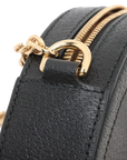Pre-Loved Ophidia Round Mini Crossbody Bag Leather Mini with Gold Hardware, Black