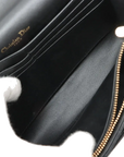 Pre-Loved Lady Dior Wallet on Chain Cannage Leather with Gold Hardware, Black