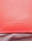 Pre-Loved Intrecciato Clutch Clutch Intrecciato Leather with Silver Hardware, Coral Red