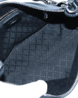 Pre-Loved Shoulder Bag Black Leather with Silver Hardware, Black