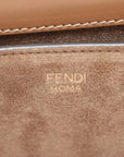 Pre-Loved Touch Crossbody Bag FF Logo Canvas Coated with Gold Hardware, Brown