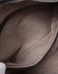 Pre-Loved Veneta Shoulder Bag Intrecciato Leather Medium with Gunmetal Hardware, Dark Brown