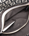 Pre-Loved Mamma Baguette Shoulder Bag Zucchino Coated Canvas with Gold Hardware, Black and Grey