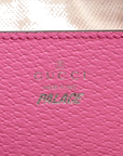 Pre-Loved GG-P Half-Moon Shoulder Bag Monogram Coated Canvas Small with Silver Hardware, Pink