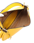 Pre-Loved Fortune Hobo Shoulder Bag Leather with Silver Hardware, Yellow