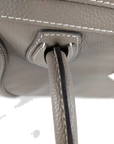 Pre-Loved Luggage Tote Leather Mini with Silver Hardware, Taupe