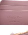 Pre-Loved Lady Dior Phone Holder Phone Holder Crossbody Bag Cannage Leather Small with Gold Hardware, Mauve Pink