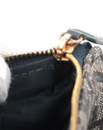 Pre-Loved Saddle Pochette Shoulder Bag Oblique Coated Canvas Mini with Gold Hardware, Navy Blue