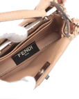 Pre-Loved Peekaboo Handbag Leather Micro with Silver Hardware, Beige