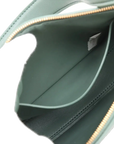Pre-Loved Sunrise Shoulder Bag Intrecciato Leather Small with Gold Hardware, Sage Green