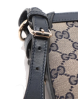 Pre-Loved GG Canvas Bucket Bag Crossbody Bag GG Monogram Coated Canvas Mini with Gold Hardware, Navy / Beige