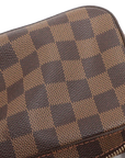 Pre-Loved Geronimos Crossbody Bag Damier Coated Canvas with Gold Hardware, Brown