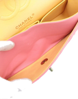 Pre-Loved Classic Double Flap Shoulder Bag Quilted Leather Small with Rainbow Iridescent Hardware, Pink