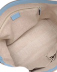 Pre-Loved Interlocking G Charm Tote Leather with Gold Hardware, Light Blue